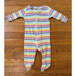 Primary Rainbow Striped Sleeper Size 0-3 Months